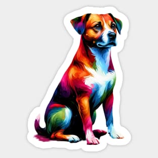 Colorful Danish-Swedish Farmdog in Artistic Splash Style Sticker